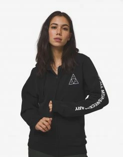 Clothing HUF Women's All Means Triple Triangle Full Zip Hoody - Black