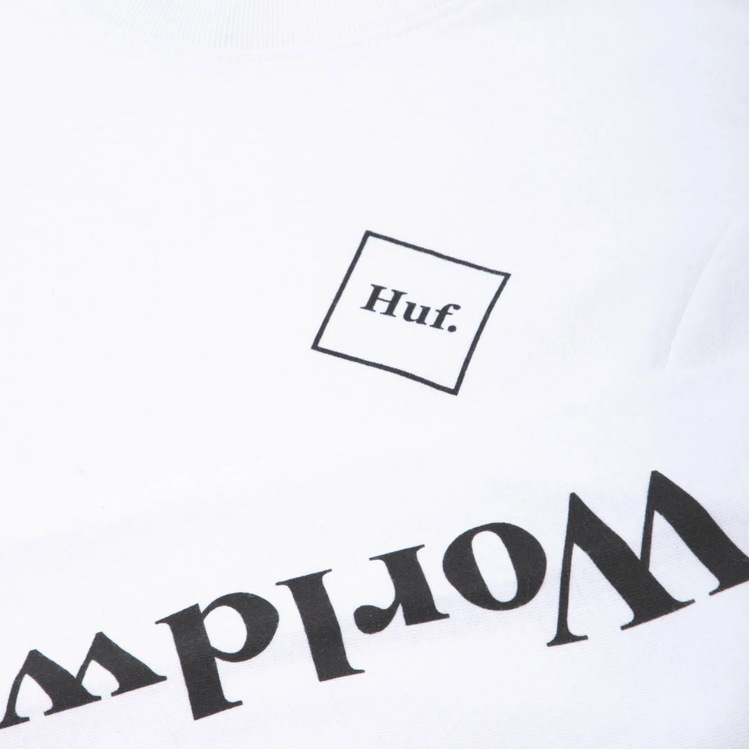 Clothing HUF Women's Domestic Long Sleeve Crop T Shirt - White 3 Clothing HUF Women's Domestic Long Sleeve Crop T Shirt - White