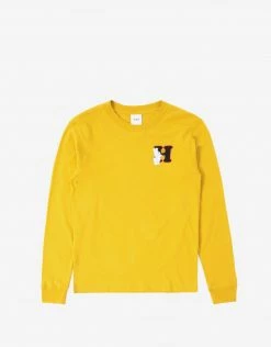 HUF Women's Giving Long Sleeve Relaxed T Shirt - Gold Clothing