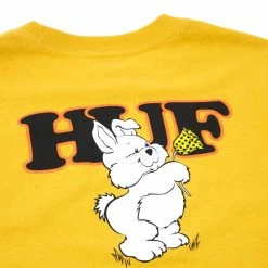 HUF Women's Giving Long Sleeve Relaxed T Shirt - Gold Clothing