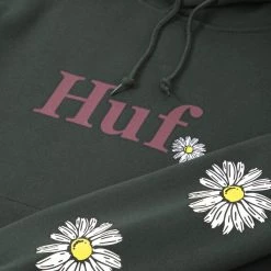 HUF Women's In Bloom Pullover Hoody - Dark Green