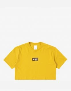 Clothing HUF Women's Leopard Bar Logo Crop T Shirt - Gold