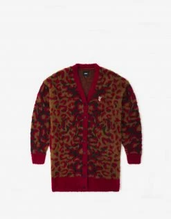 HUF Women's Leopard Knit Duster - Bloodstone