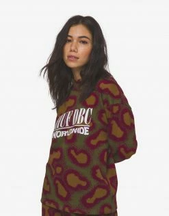 HUF Women's Network French Terry Crewneck Sweatshirt - Olive Clothing