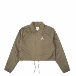 Clothing HUF Women's New Dawn Triple Triangle Crop Coaches Jacket - Khaki