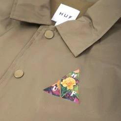 Clothing HUF Women's New Dawn Triple Triangle Crop Coaches Jacket - Khaki