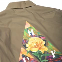 Clothing HUF Women's New Dawn Triple Triangle Crop Coaches Jacket - Khaki