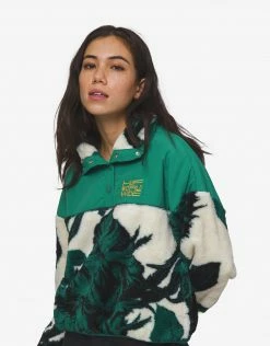 HUF Women's Sativa Sherpa Pullover Fleece - Natural Clothing