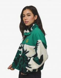 HUF Women's Sativa Sherpa Pullover Fleece - Natural Clothing