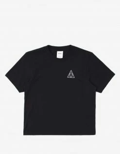 HUF Women's Triple Triangle Relax T Shirt - Black Clothing