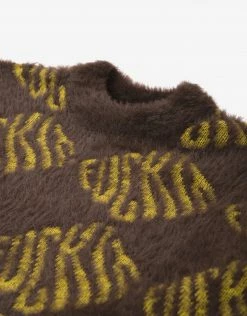 Clothing HUF Women's Fuck It Longsleeve Oversized Sweater - Chocolate Brown