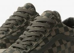 Vans Old Skool 'High Density Checkerboard' Shoes - Olive/Check