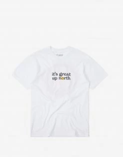 It's Great Up North V2 T Shirt - White/Black Clothing