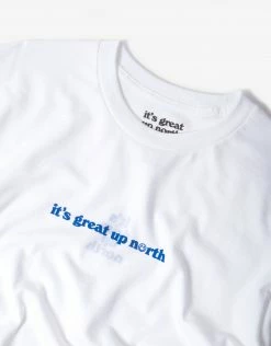 It's Great Up North Reverse T Shirt - White/Blue