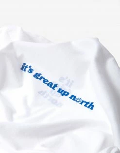 It's Great Up North Reverse T Shirt - White/Blue