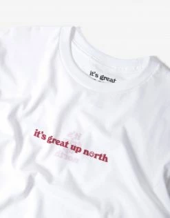 It's Great Up North Reverse T Shirt - White/Red Clothing