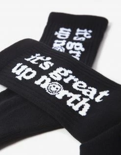 It's Great Up North Socks - Black