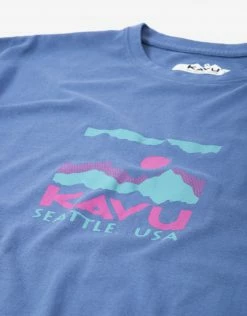 KAVU Sticker Square T Shirt - Atlantic