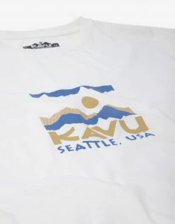 KAVU Sticker Square T Shirt - Natural