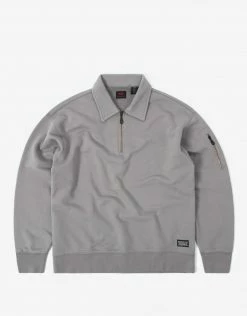 Levi's Skateboarding New Quarter Zip - Cliff Grey Clothing