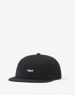 Obey Bold Twill 6 Panel Strapback Cap - Black