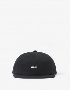 Obey Bold Twill 6 Panel Strapback Cap - Black