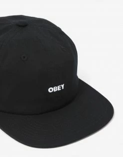 Obey Bold Twill 6 Panel Strapback Cap - Black