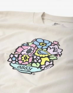 Obey Flower Basket T Shirt - Cream