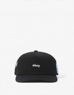 Obey Frank 5 Panel Snapback Cap - Black