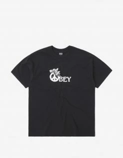 New Arrivals Obey Peace Angel T Shirt - Off Black