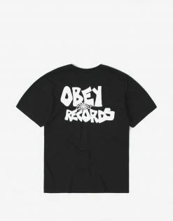 Obey Records Web T Shirt - Black