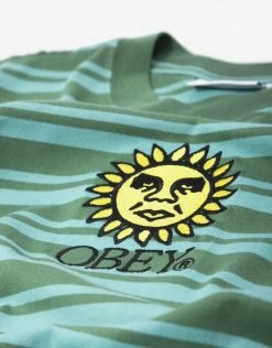 Obey Sunrise Stipe T Shirt - Wavelite/Multi
