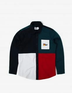 Parlez Colour Block Shirt - Red