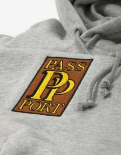 New Arrivals Pass Port PP Embroidery Hoody - Ash