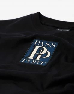 Pass Port PP Embroidery T Shirt - Black New Arrivals