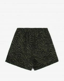 Pleasures Breaker Fuzzy Stripe Shorts - Green New Arrivals