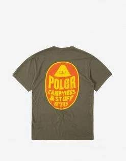 Poler Fruit Sticker T Shirt - Military Green
