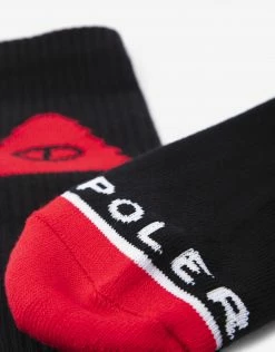 Poler Icon Socks - Black/Ruby