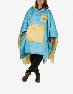 Poler Reversible Camp Poncho - Powder Blue/Daisy