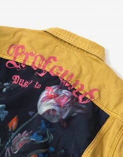 Clothing Profound Aesthetic Still Life Destroyed Denim Jacket - Dusted Camel