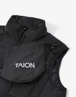 Clothing Taion Hi Neck W Zip Down Vest - Black