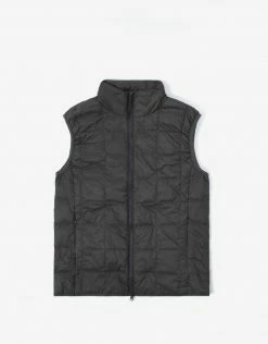 Clothing Taion Hi Neck W Zip Down Vest - Dark Charcoal