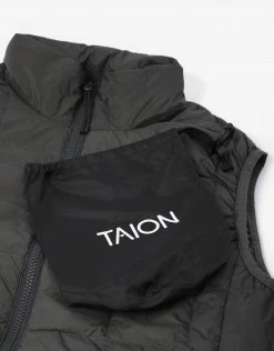 Clothing Taion Hi Neck W Zip Down Vest - Dark Charcoal