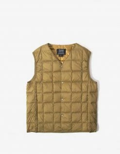 Clothing Taion V Neck Button Down Vest - Beige