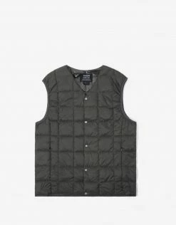 Clothing Taion V Neck Button Down Vest - Dark Charcoal