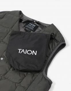Clothing Taion V Neck Button Down Vest - Dark Charcoal