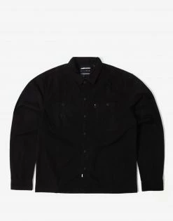 The Hundreds Labor Long Sleeve Woven Shirt - Black