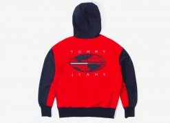 Clothing Tommy Jeans Back Graphic Zip Hoody - Black Iris/Racing Red