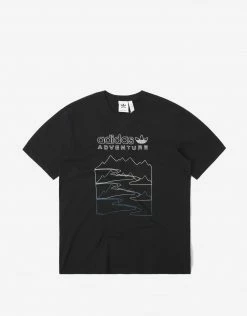 New Arrivals Adidas Originals Adventure Mountain Front T Shirt - Black