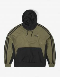 Adidas Originals Material Mix Hoody - Focus Olive/Black